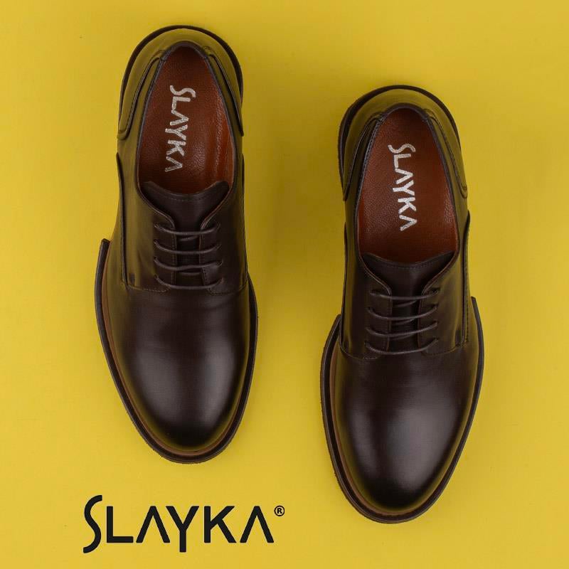 Slayka Kahverengi Elegant Beauty Erkek Bağcıklı Klasik Ayakkabı