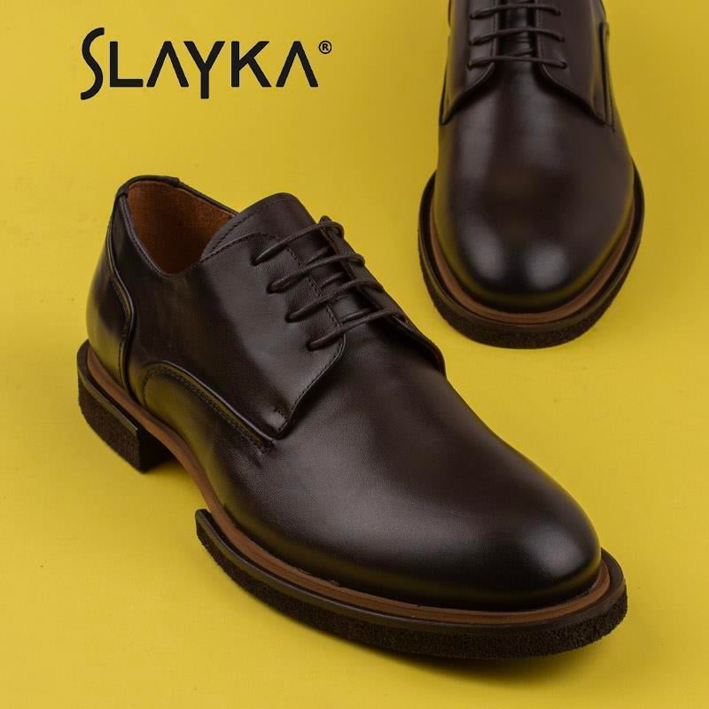 Slayka Kahverengi Elegant Beauty Erkek Bağcıklı Klasik Ayakkabı