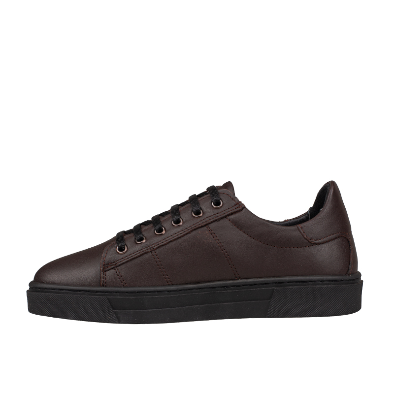 Slayka Kahverengi Unisex Hakiki Deri Sneaker