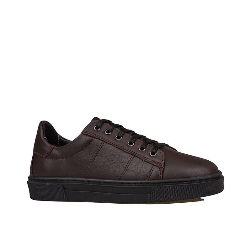 Slayka Kahverengi Unisex Hakiki Deri Sneaker