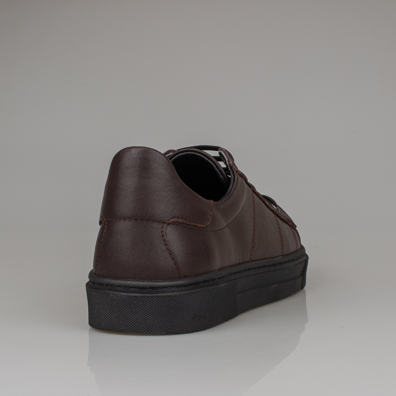 Slayka Kahverengi Unisex Hakiki Deri Sneaker