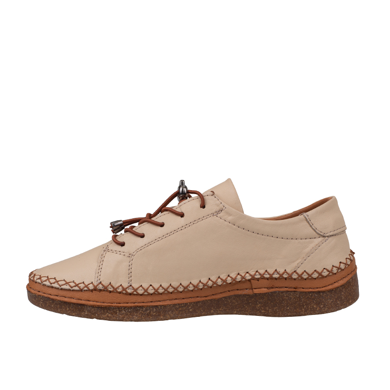 Slayka Krem Heysa Hakiki Deri Kadın Casual Comfort Ayakkabı