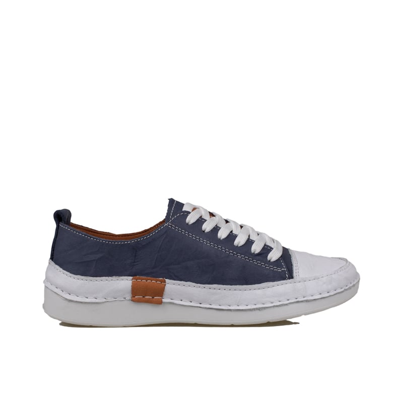 Slayka Lacivert Ases Hakiki Deri Kadın Comfort Casual Ayakkabı