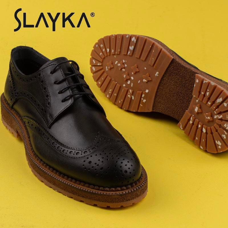Slayka Siyah Dissimilar Erkek Hakiki Deri Klasik Ayakkabı