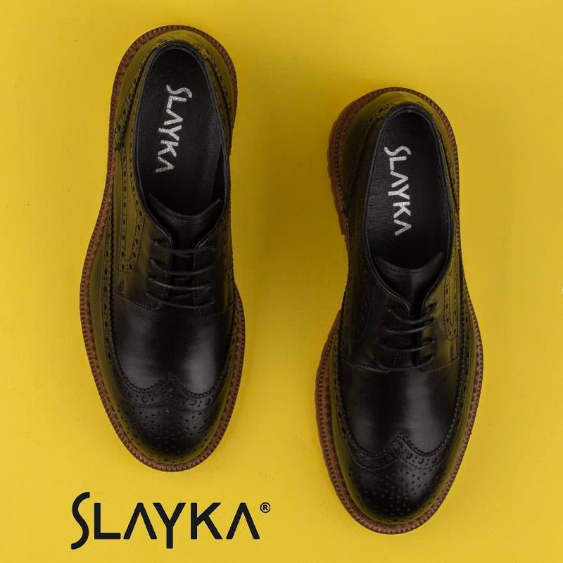 Slayka Siyah Dissimilar Erkek Hakiki Deri Klasik Ayakkabı