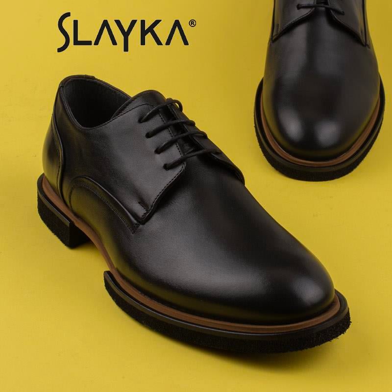 Slayka Siyah Elegant Beauty Erkek Bağcıklı Klasik Ayakkabı