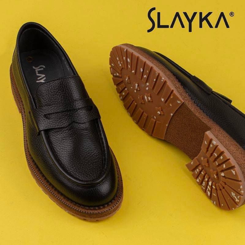 Slayka Siyah Fighter Erkek Yeni Nesil Bağcıksız Klasik Ayakkabı