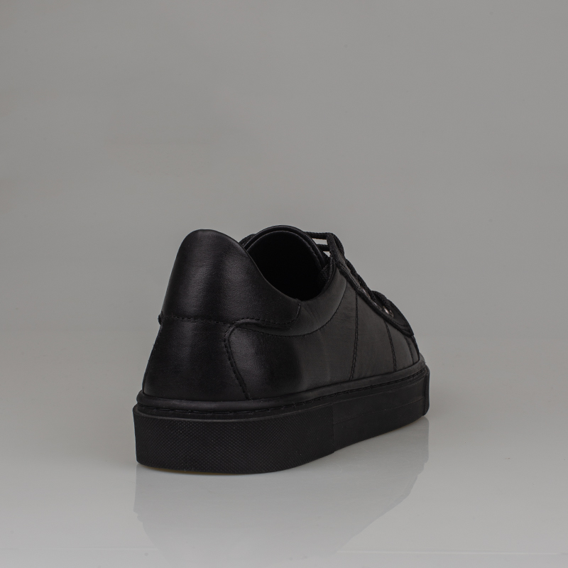 Slayka Siyah Unisex Hakiki Deri Sneaker