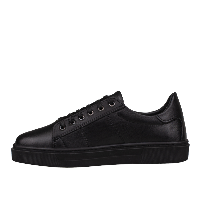 Slayka Siyah Unisex Hakiki Deri Sneaker