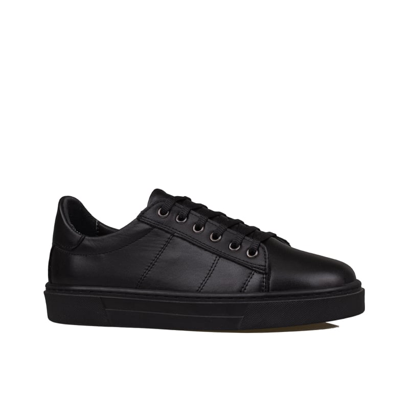 Slayka Siyah Unisex Hakiki Deri Sneaker