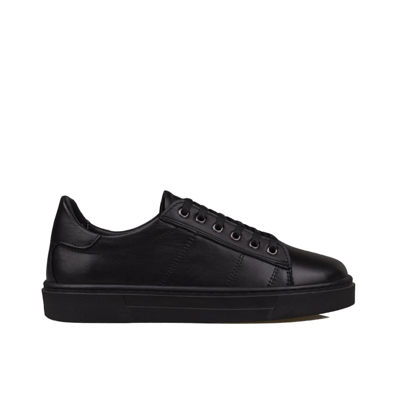 Slayka Siyah Unisex Hakiki Deri Sneaker