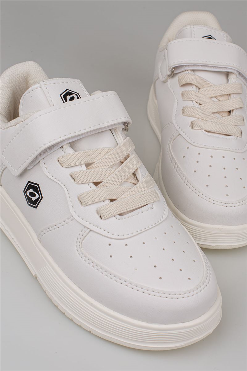 Trend Adımlar Bej Unisex Çocuk Cırt Cırtlı Günlük Sneaker