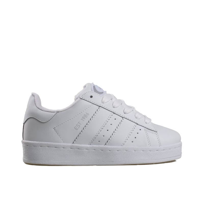 Trend Adımlar Beyaz Düz Çizgili Tarz Unisex Sneaker