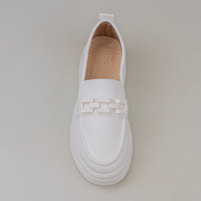 Trend Adımlar Beyaz Sara Kadın Oxford Ayakkabı