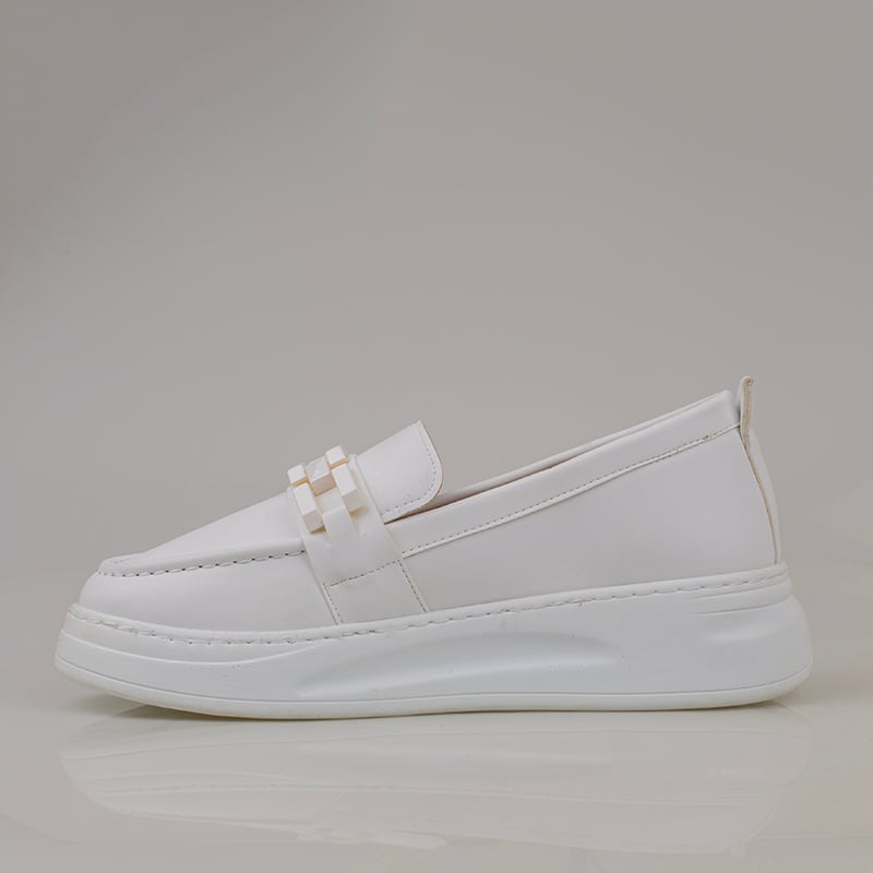 Trend Adımlar Beyaz Sara Kadın Oxford Ayakkabı