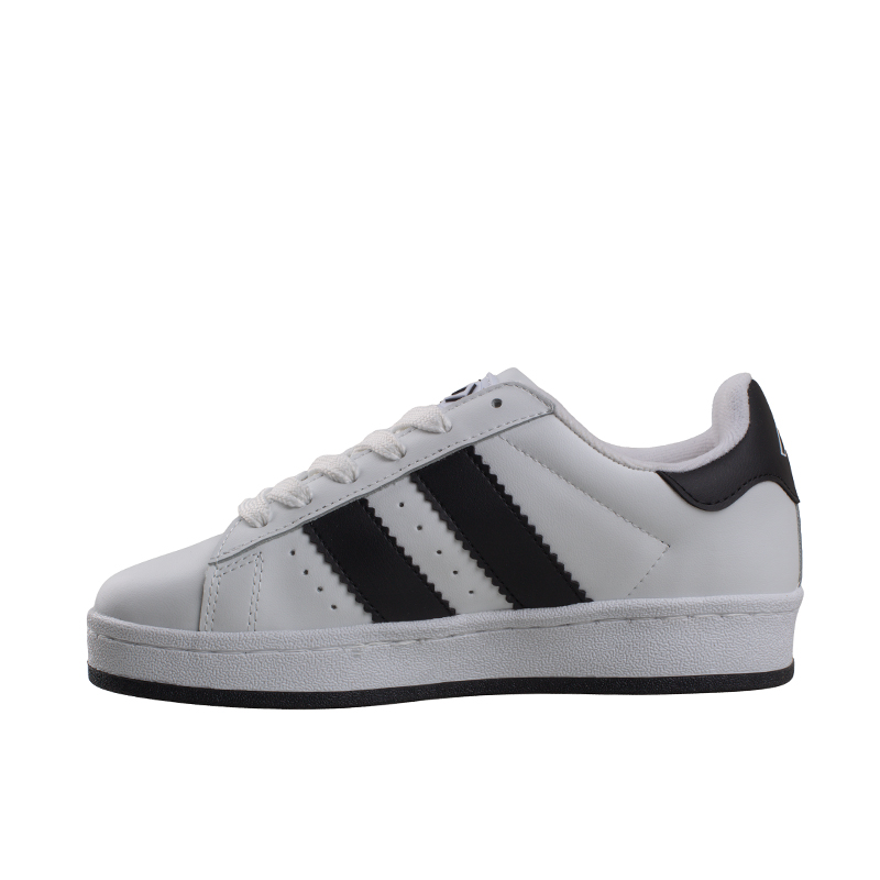 Trend Adımlar Beyaz-Siyah Düz Çizgili Tarz Unisex Sneaker
