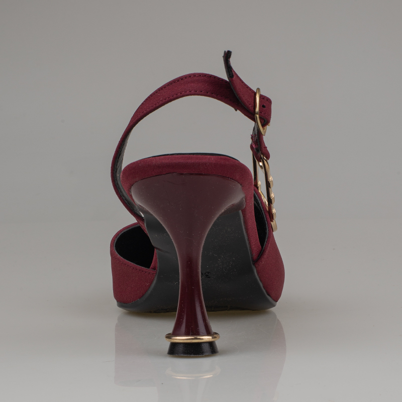 Trend Adımlar Bordo Kadın Aksesuar Detaylı Slingback Klasik Ayakkabı