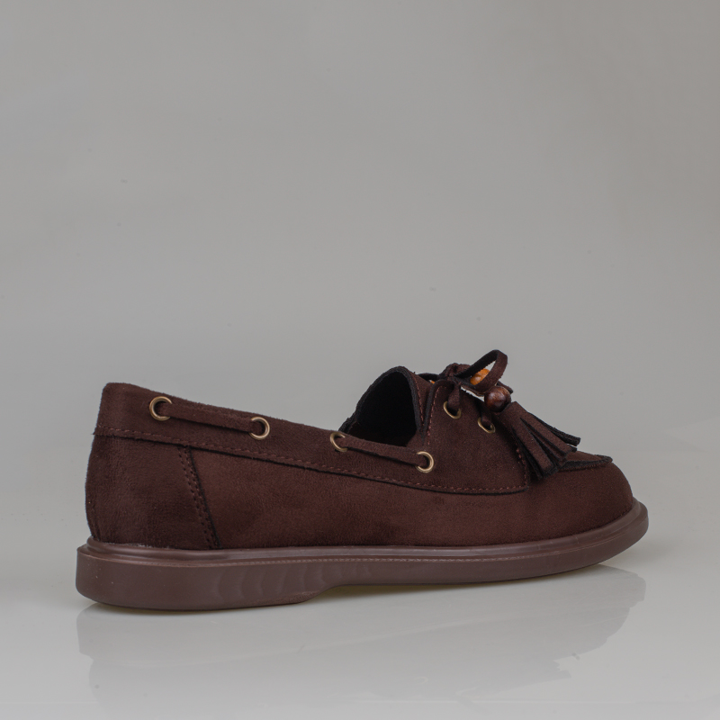 Trend Adımlar Kahverengi Kadın Bağcıklı Püskül Detaylı Loafer