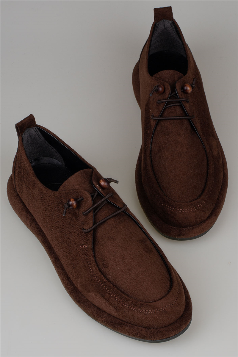 Trend Adımlar Kahverengi Kadın Lastik Bağcıklı Loafer Günlük Ayakkabı