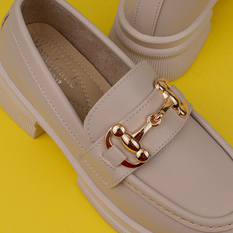 Trend Adımlar Krem Soft Step Kadın Hafif Yapılı Oxford Ayakkabı