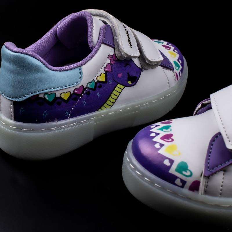 Trend Adımlar Lila Cute Monster Işıklı Çocuk Sneaker