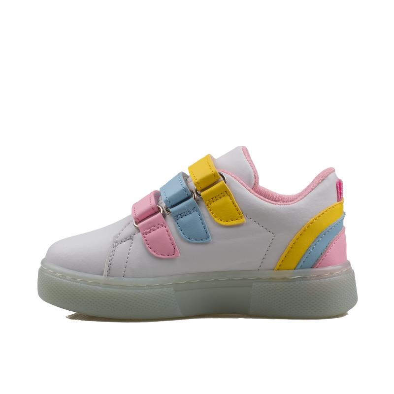 Trend Adımlar Pembe Rainbow Unisex Çocuk Işıklı Sneaker
