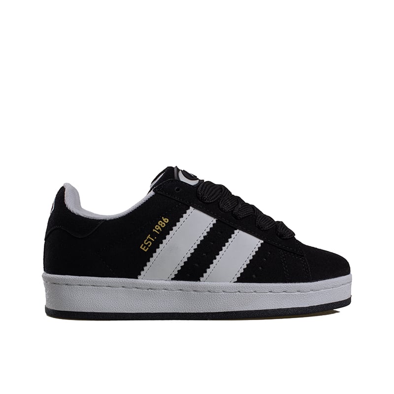 Trend Adımlar Siyah Düz Çizgili Tarz Unisex Sneaker