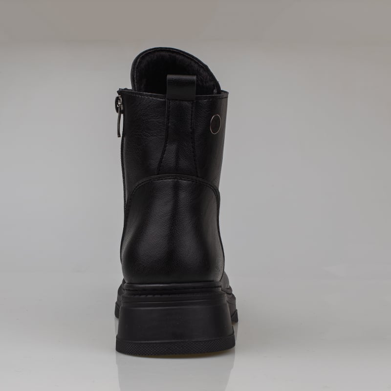 Trend Adımlar Siyah Kadın Bağcıklı Kaymaz Taban Postal Bot