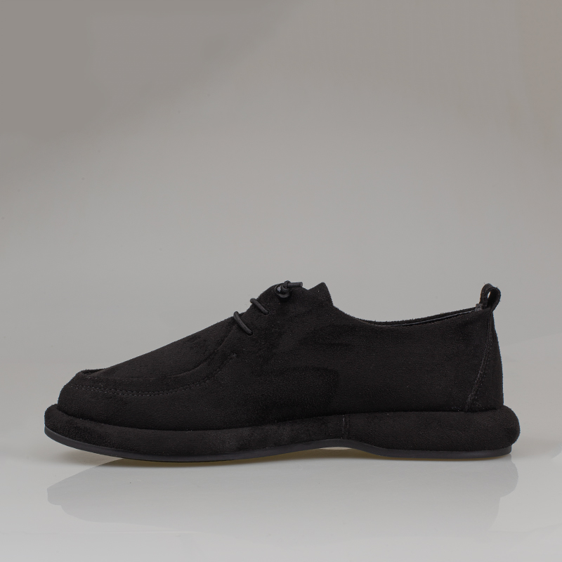 Trend Adımlar Siyah Kadın Lastik Bağcıklı Loafer Günlük Ayakkabı