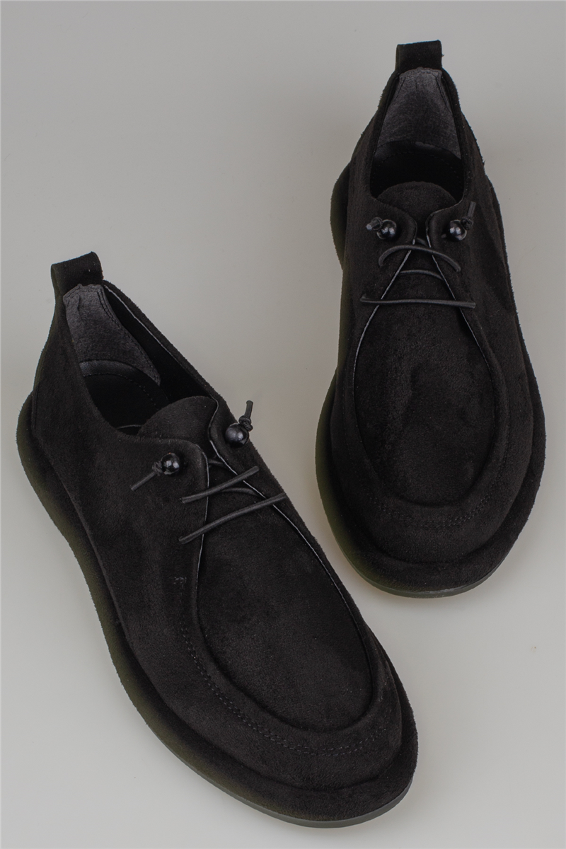 Trend Adımlar Siyah Kadın Lastik Bağcıklı Loafer Günlük Ayakkabı