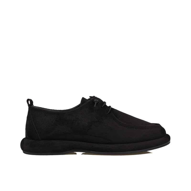 Trend Adımlar Siyah Kadın Lastik Bağcıklı Loafer Günlük Ayakkabı