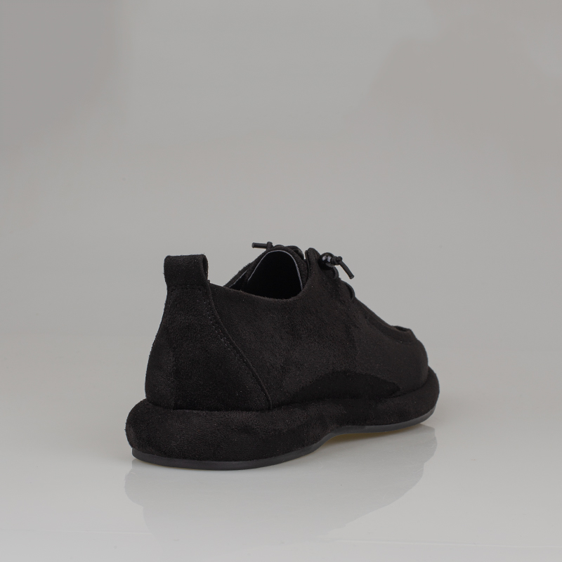 Trend Adımlar Siyah Kadın Lastik Bağcıklı Loafer Günlük Ayakkabı