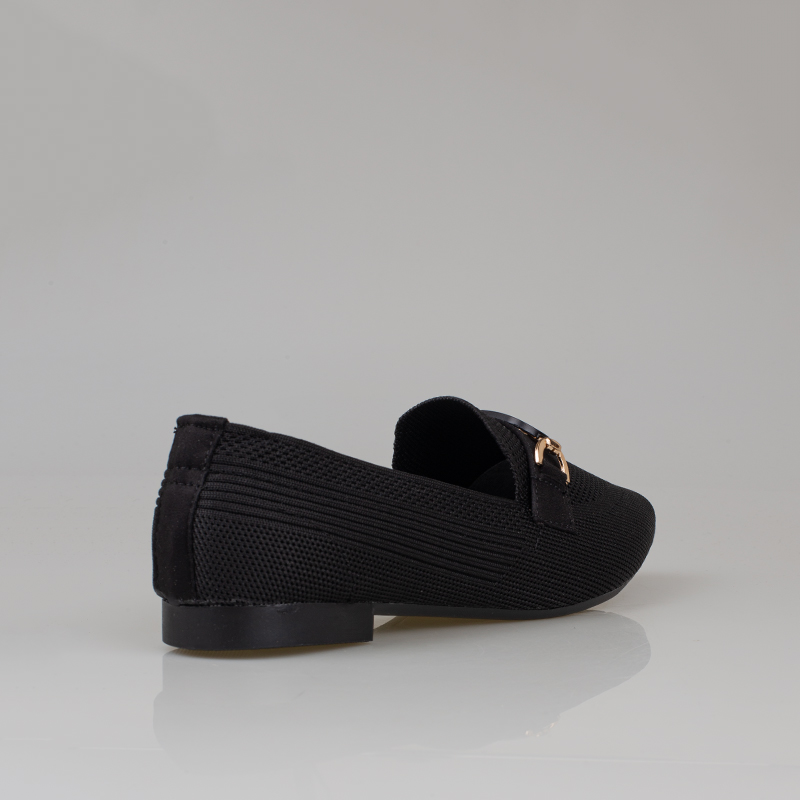 Trend Adımlar Siyah Kadın Triko Hafif Rahat Sivri Babet