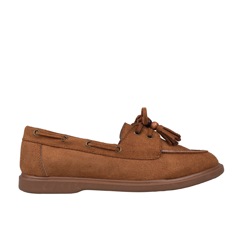 Trend Adımlar Taba Kadın Bağcıklı Püskül Detaylı Loafer