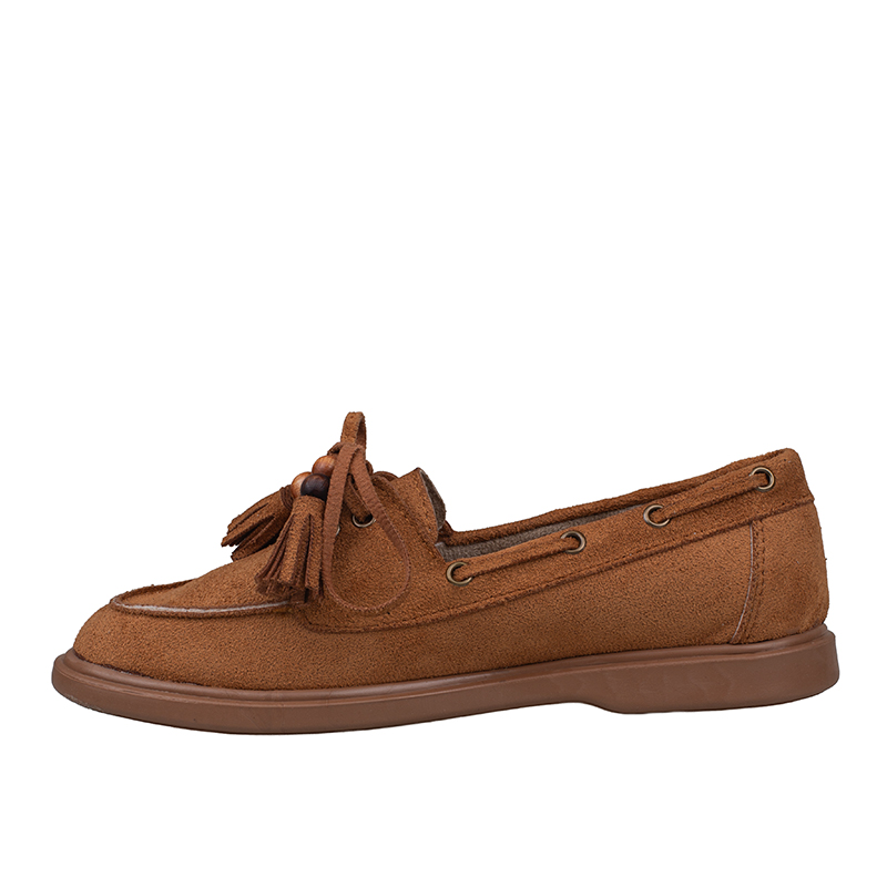 Trend Adımlar Taba Kadın Bağcıklı Püskül Detaylı Loafer