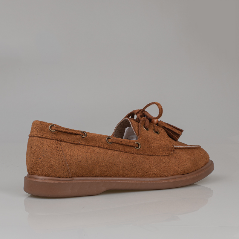 Trend Adımlar Taba Kadın Bağcıklı Püskül Detaylı Loafer