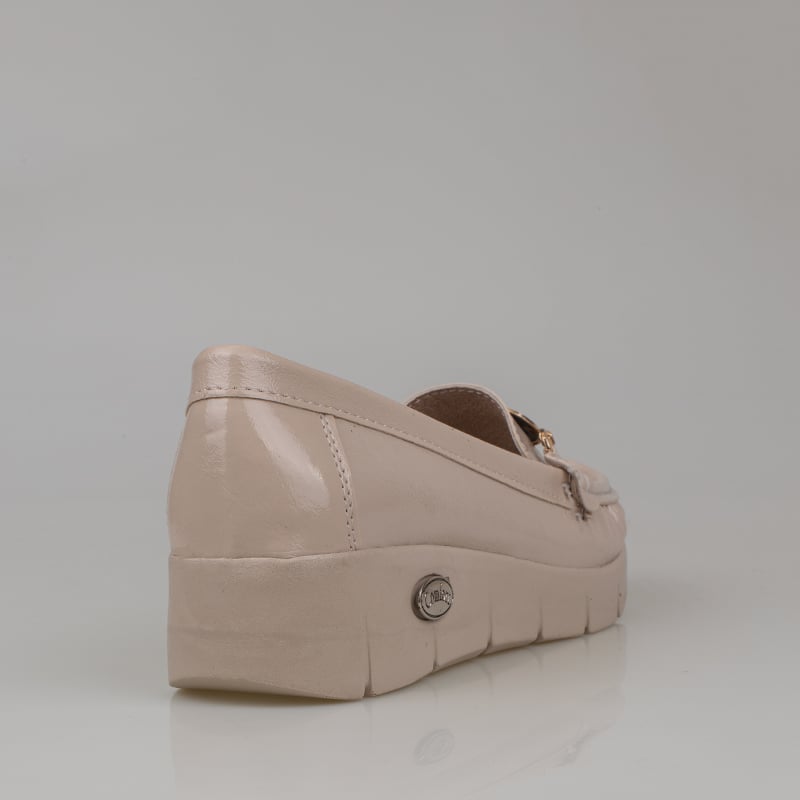 Trend Adımlar Vizon Kadın Parlak Dolgu Topuk Comfort Ayakkabı