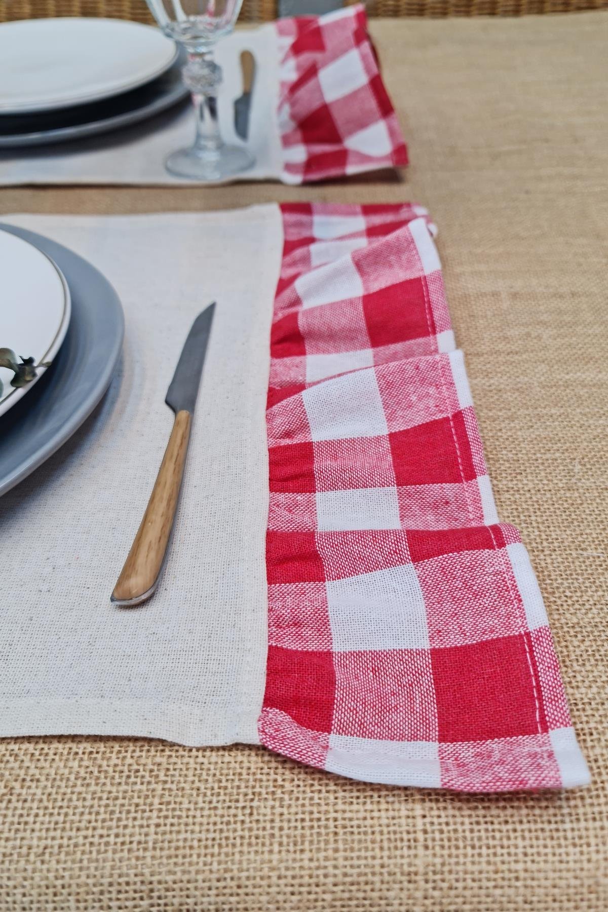 Amerikan Servisi Fırfırlı Retro 2 li 30x45 Cm