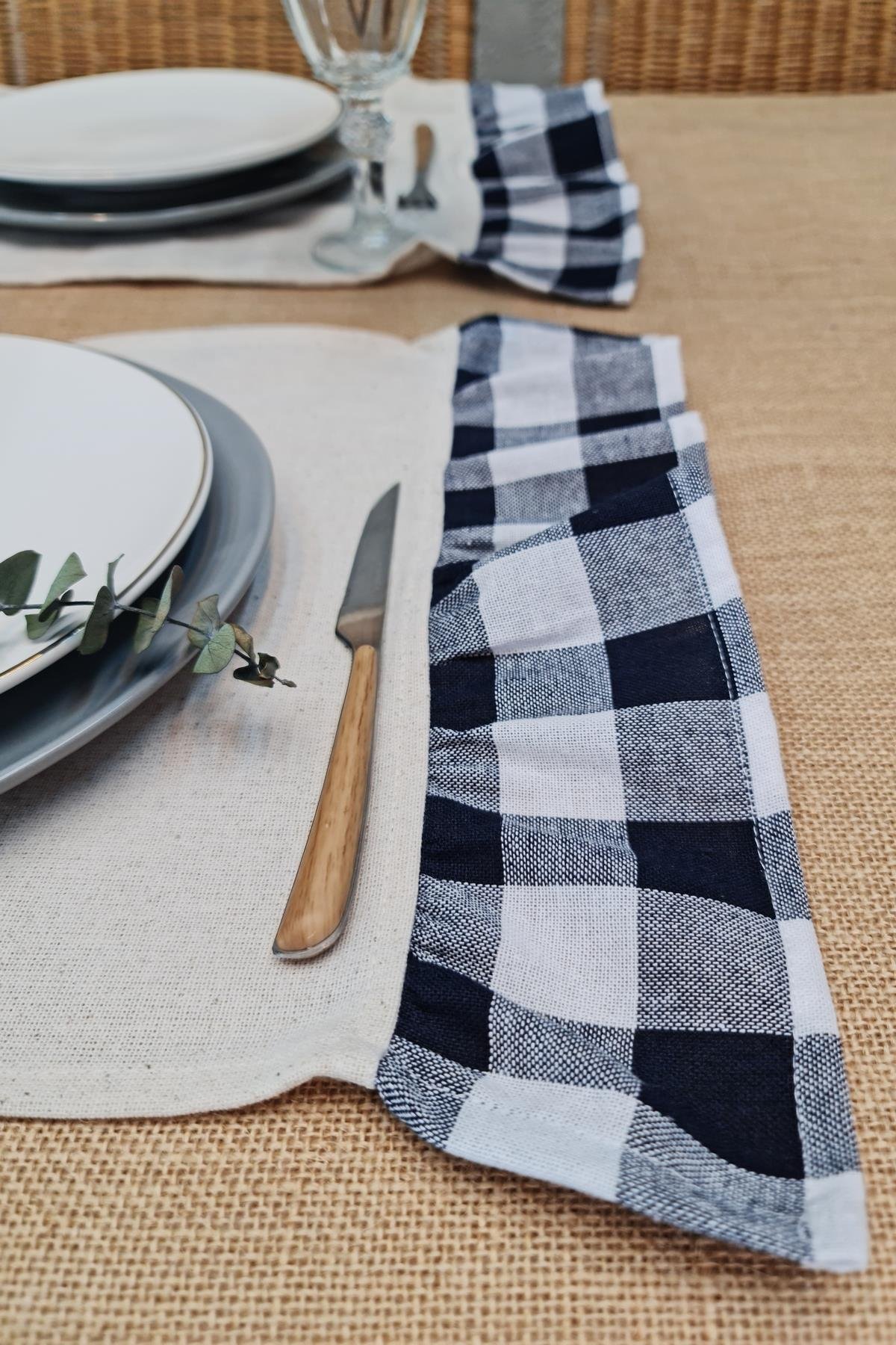 Amerikan Servisi Fırfırlı Retro 2 li 30x45 Cm