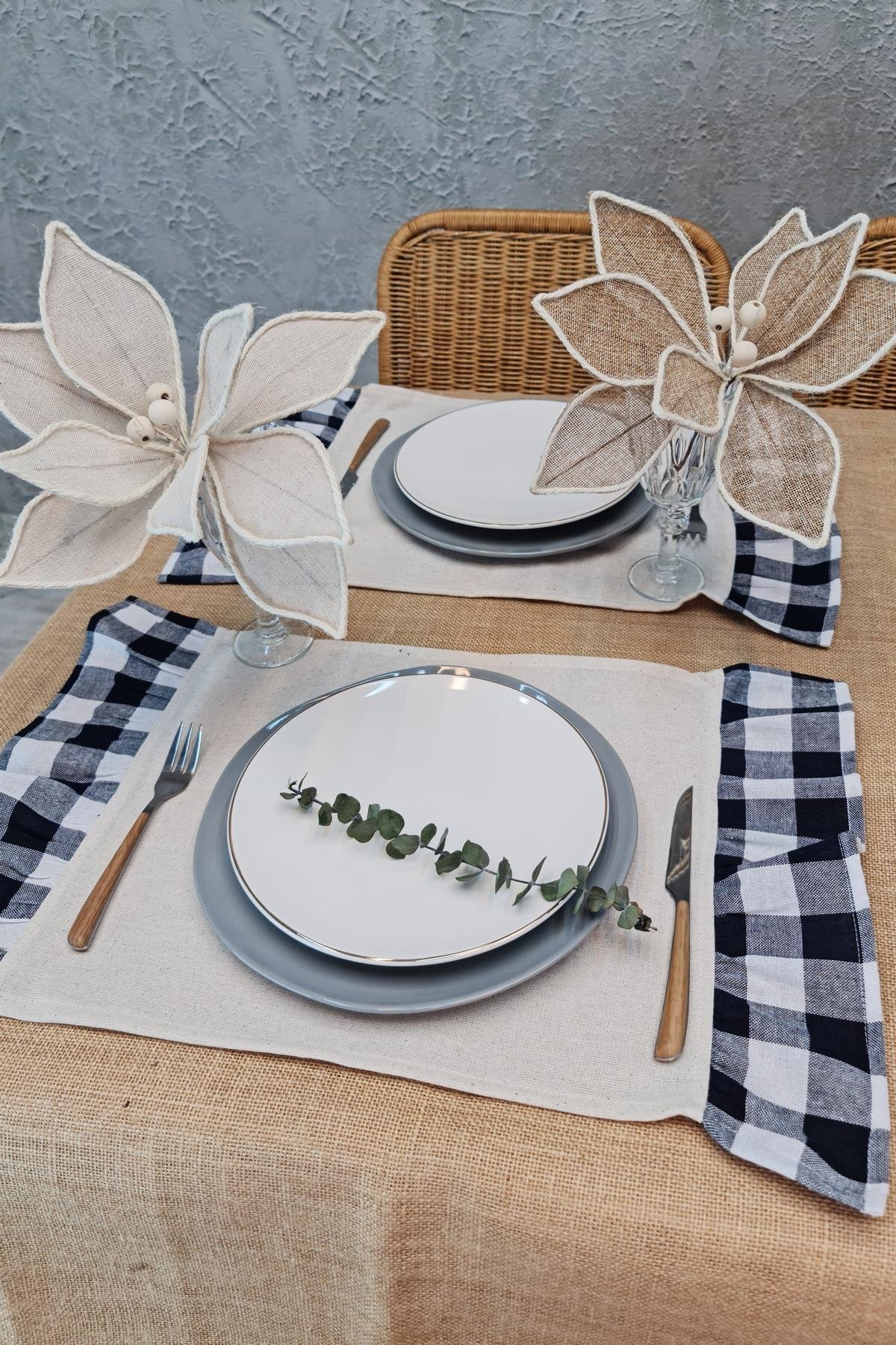 Amerikan Servisi Fırfırlı Retro 2 li 30x45 Cm