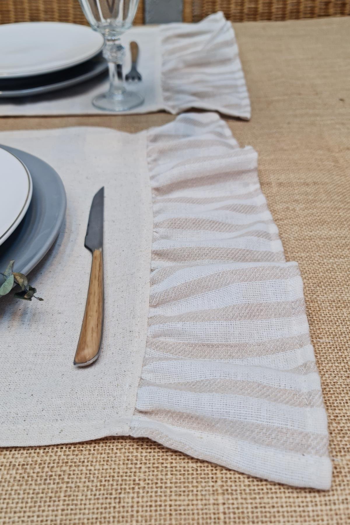 Amerikan Servisi Fırfırlı Retro 2 li 30x45 Cm