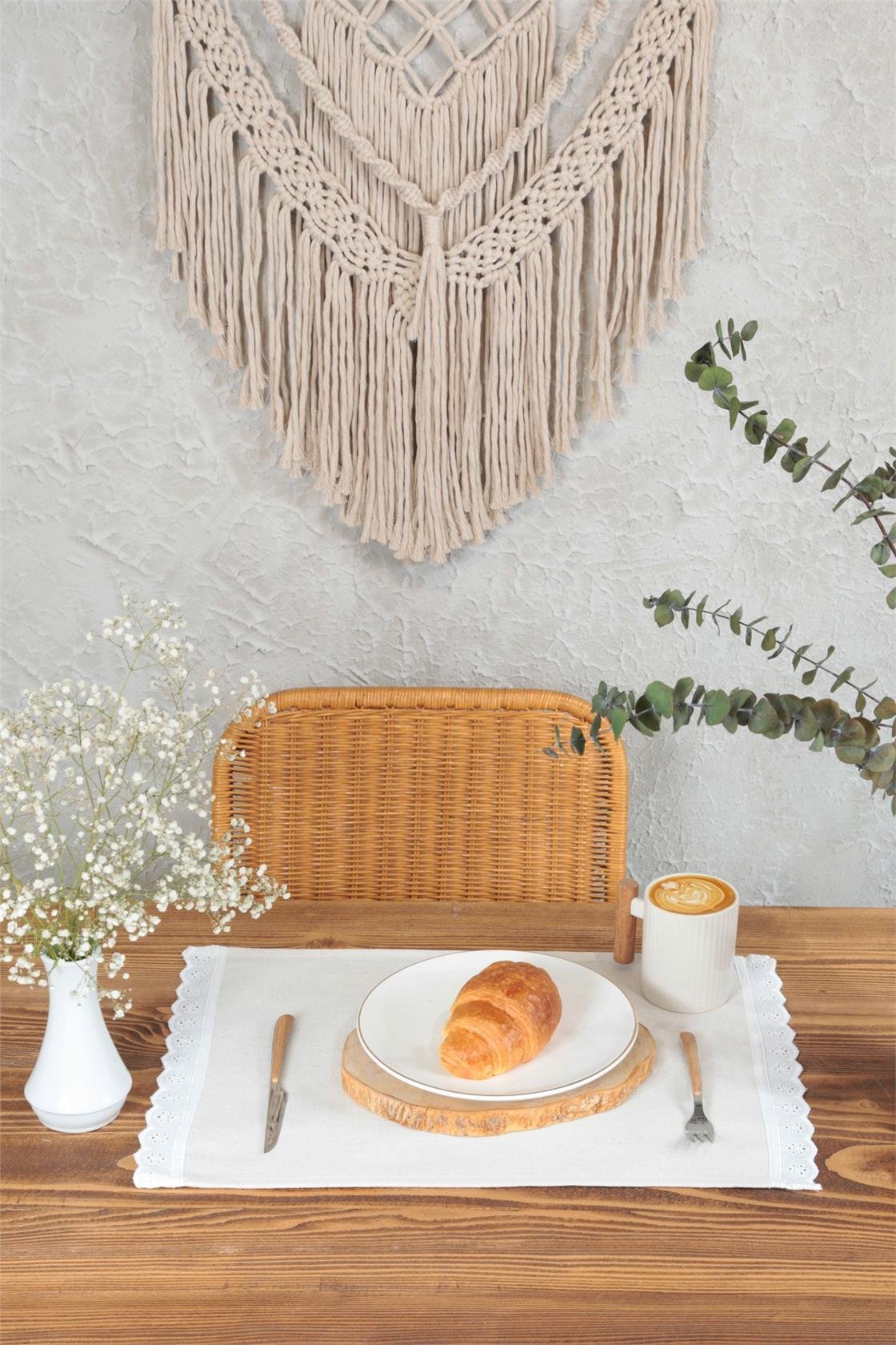 Amerikan Servisi Fistolu 4 lü Retro 30x45 Cm Krem
