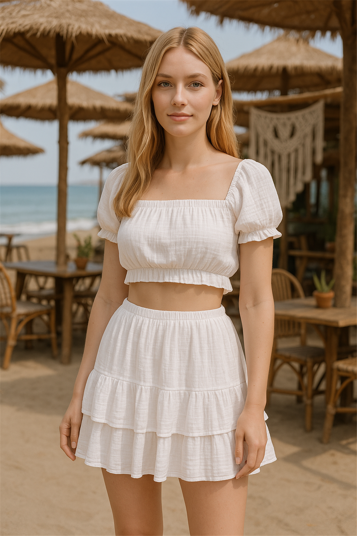 Bohem Müslin Fırfırlı Mini Etek - Rahat Yaz Stili