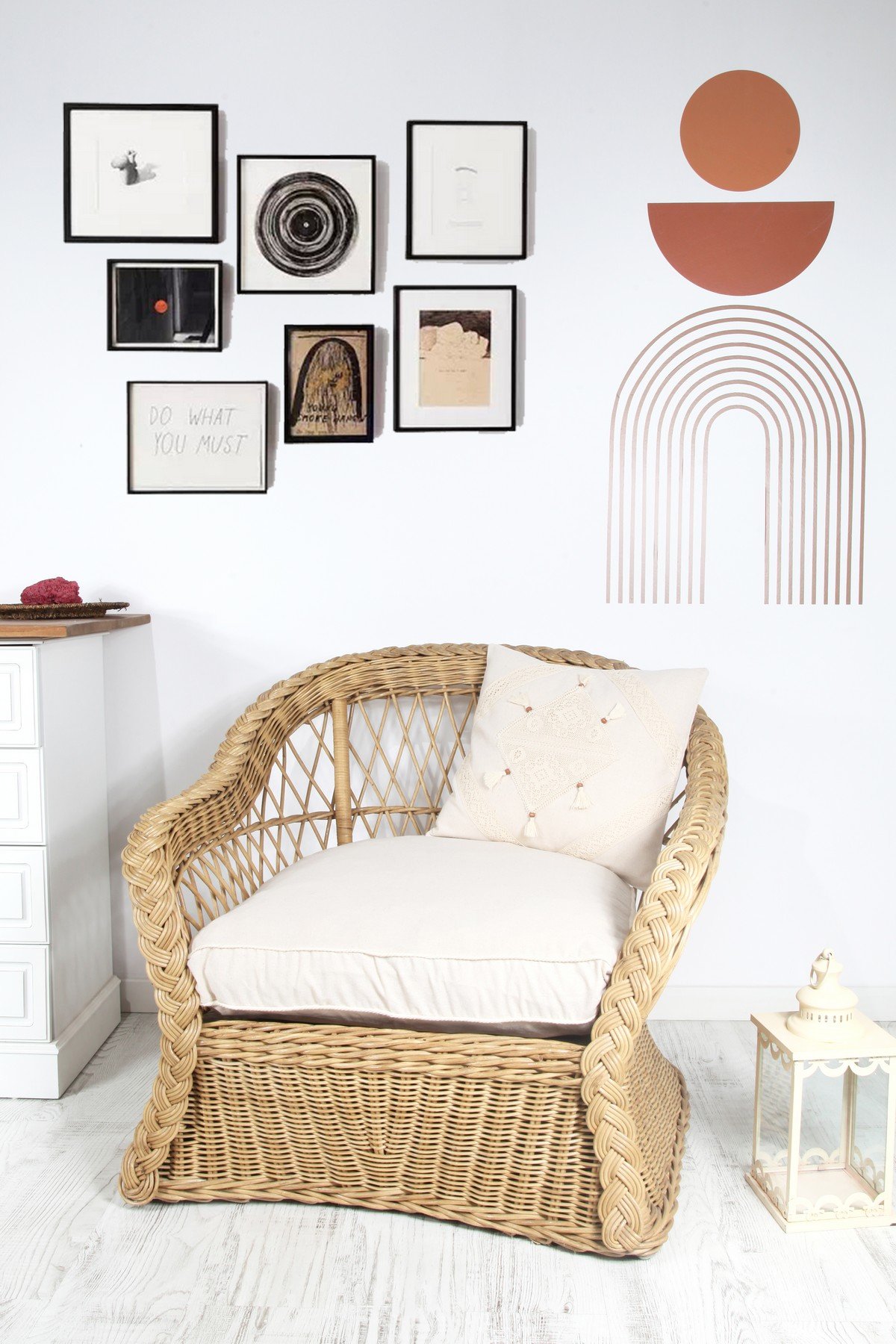 Boho Kırlent Kılıfı diamond dantel 45x45 Cm