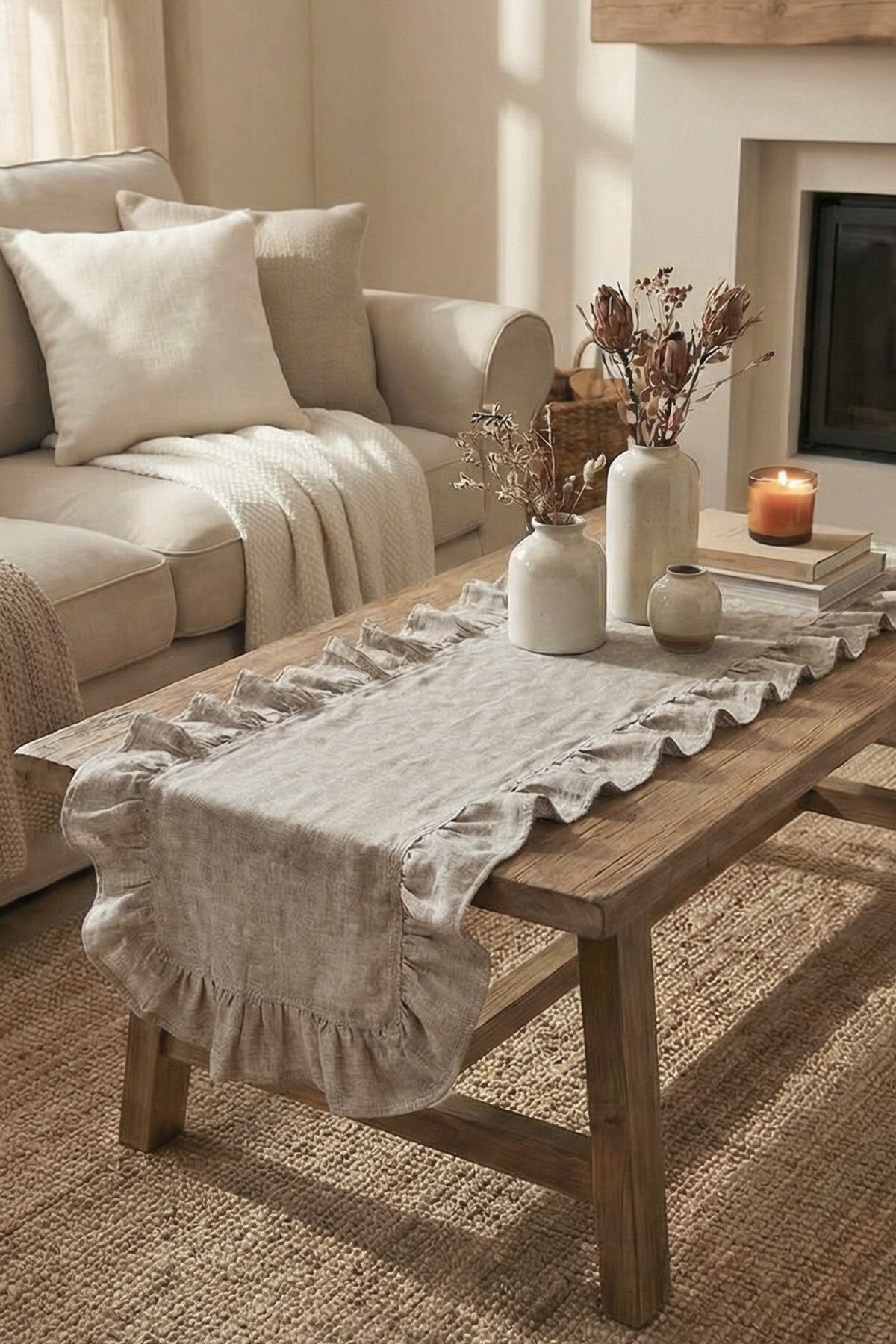 Country Style Fırfırlı Runner 