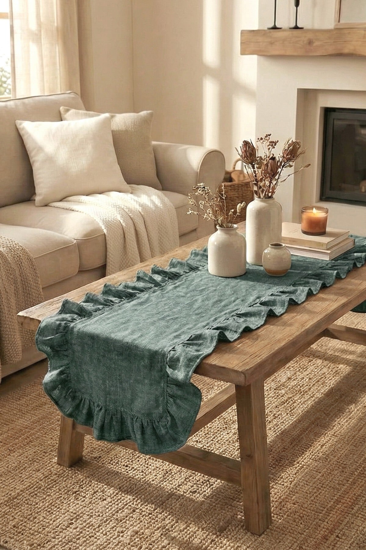 Country Style Fırfırlı Runner 