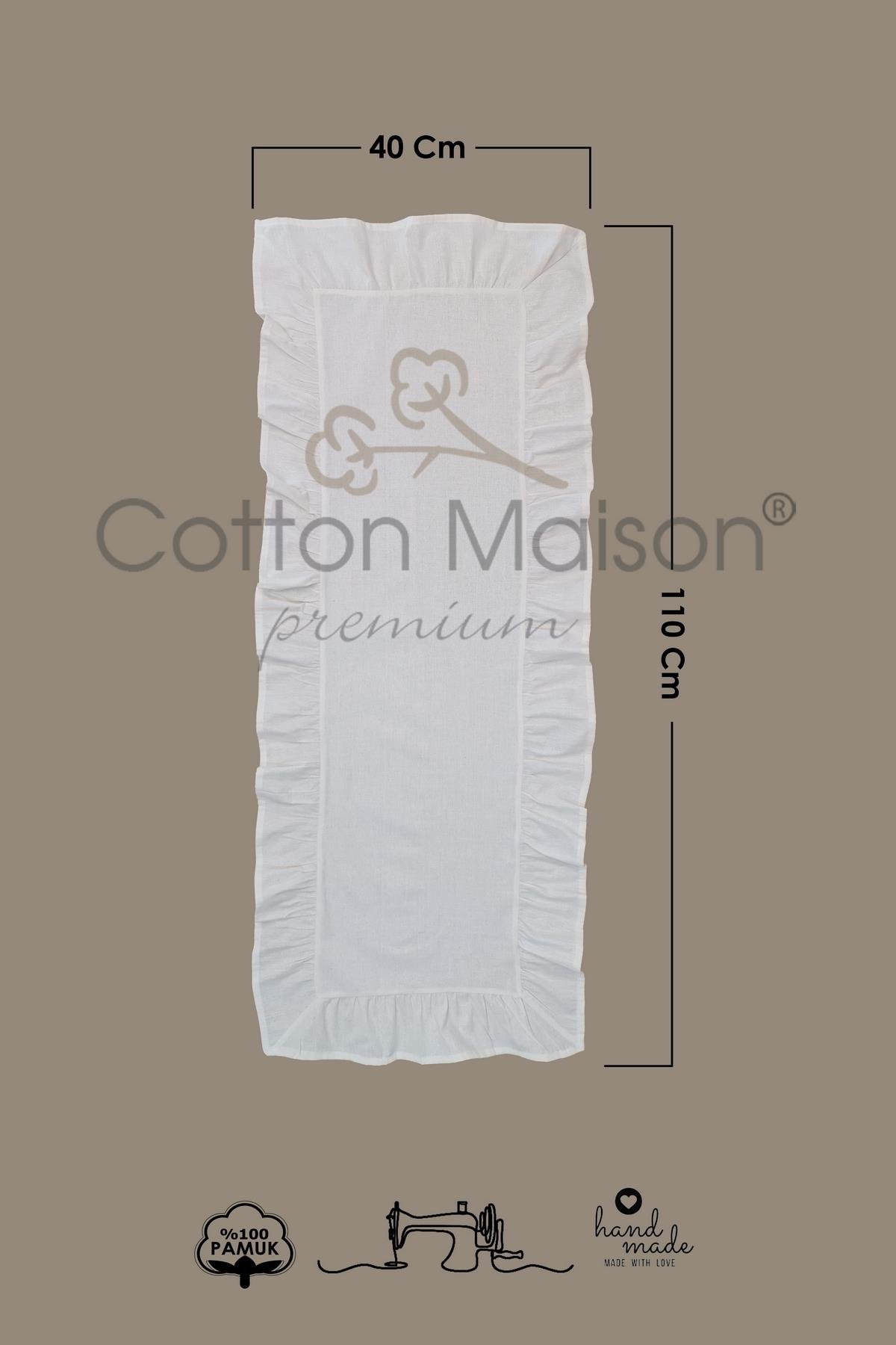 Fırfırlı Keten Runner 40x110 Cm Eco 