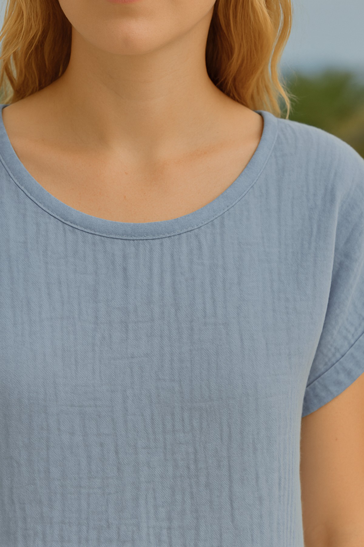 Basic Muslin Blouse - Natural Summer Comfort