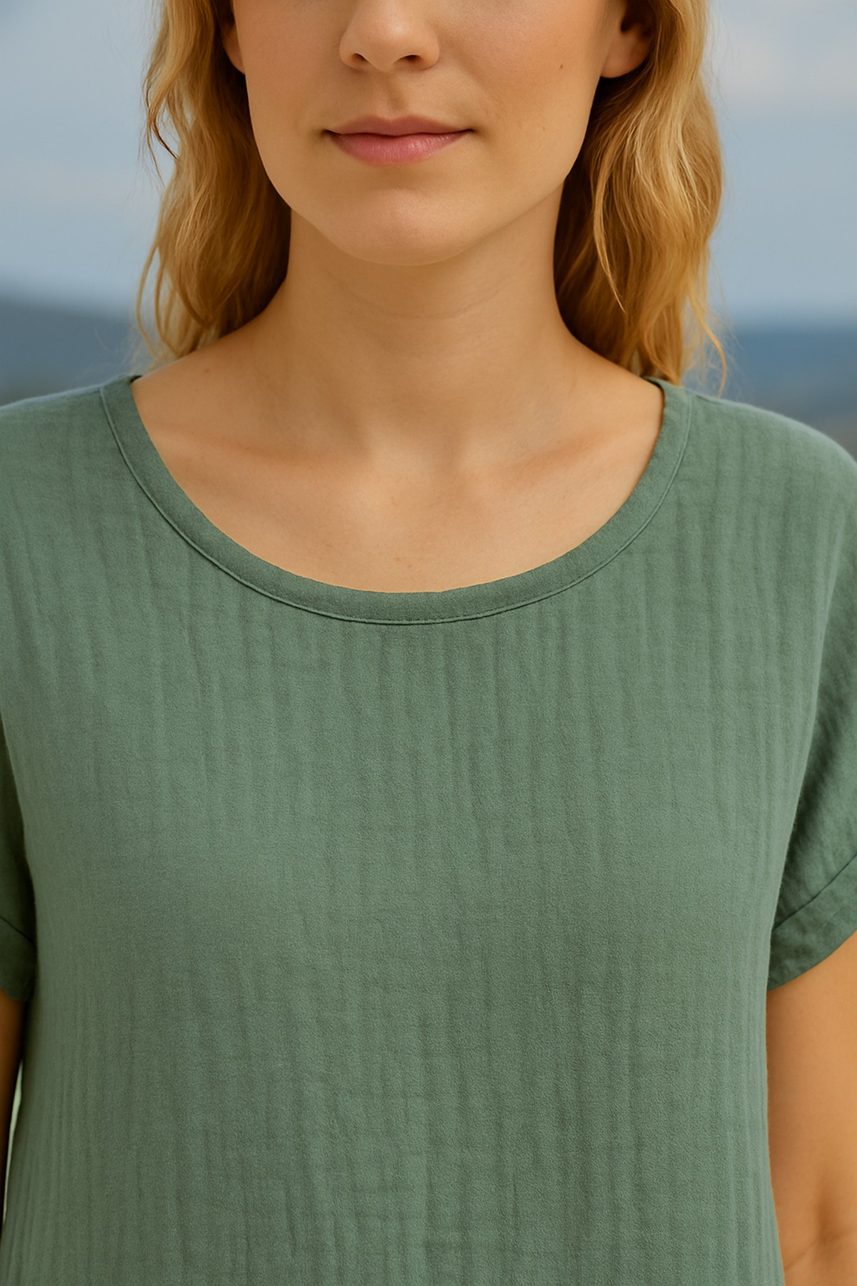 Basic Muslin Blouse - Natural Summer Comfort