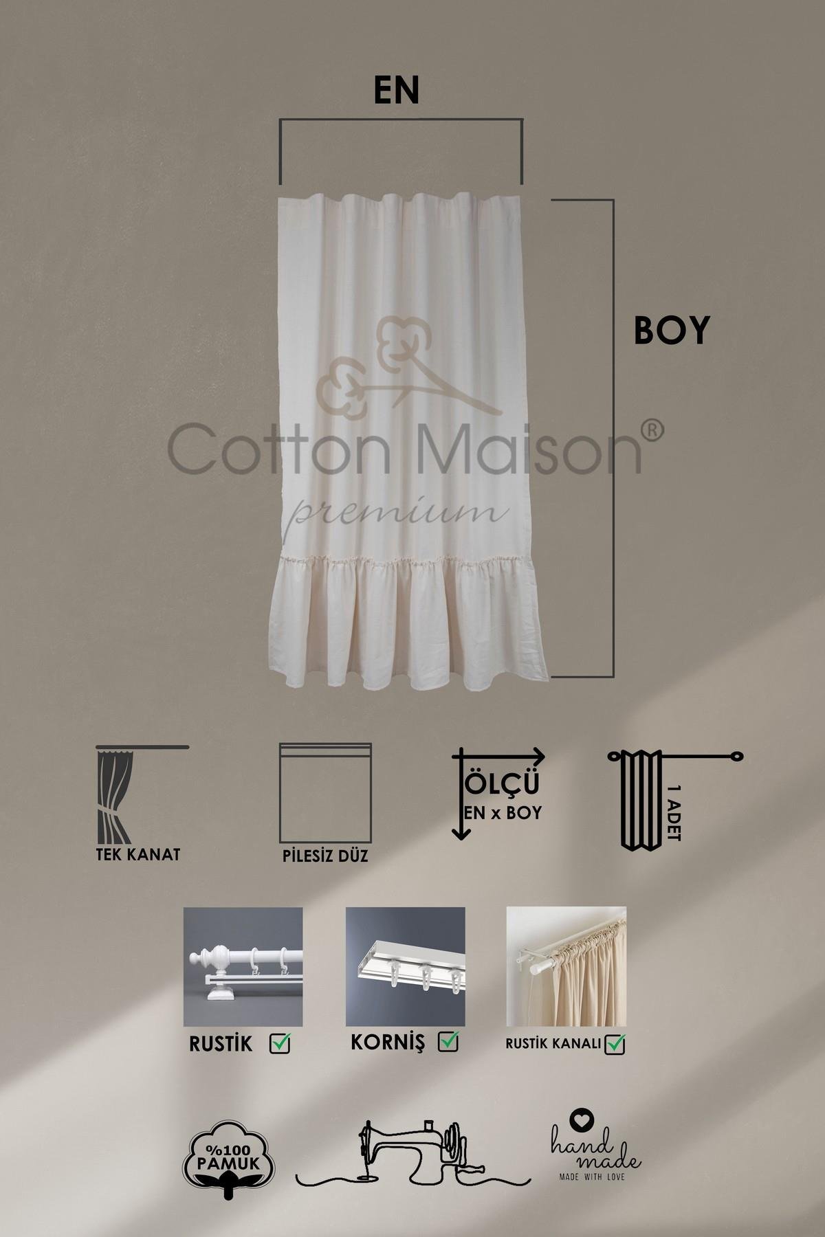 Naturel Bohem French Stil Fırfırlı Perde